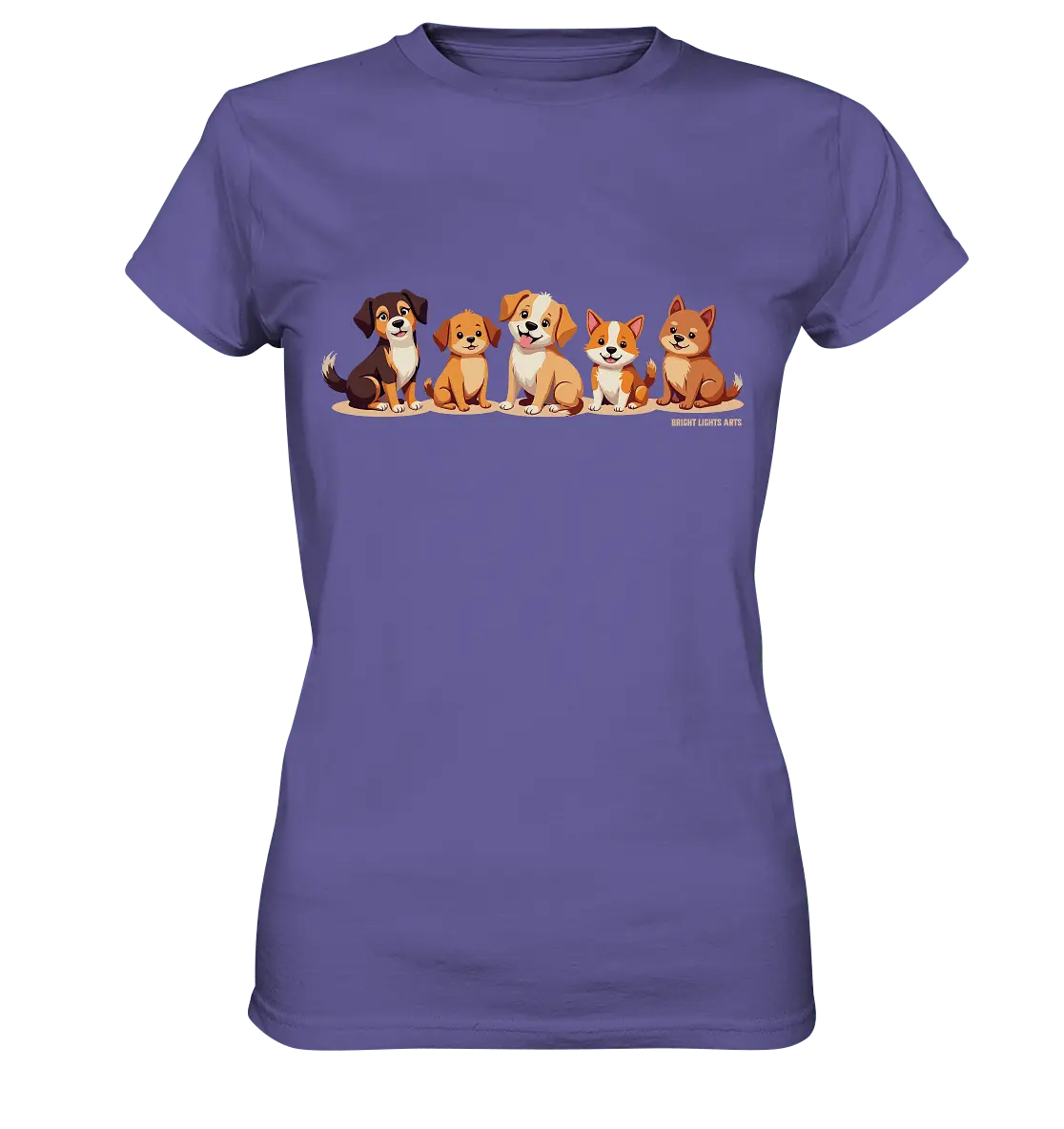 Fünf süße Cartoon - Hunde – Perfektes Geschenk für Hundefreunde - Ladies Premium Shirt - Bright Lights Arts