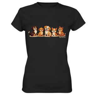 Fünf süße Cartoon-Hunde – Perfektes Geschenk für Hundefreunde - Ladies Premium Shirt Bright Lights Arts