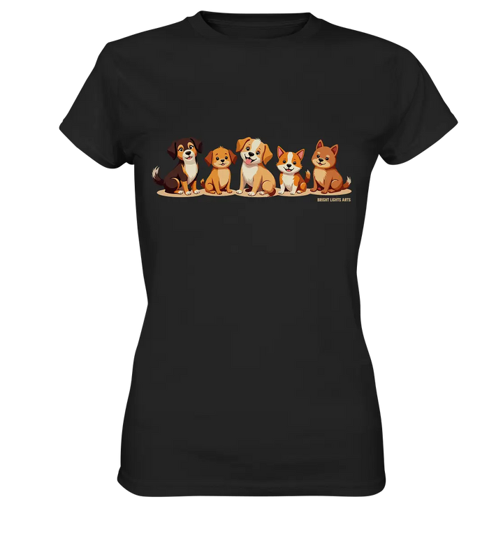 Fünf süße Cartoon-Hunde – Perfektes Geschenk für Hundefreunde - Ladies Premium Shirt Bright Lights Arts