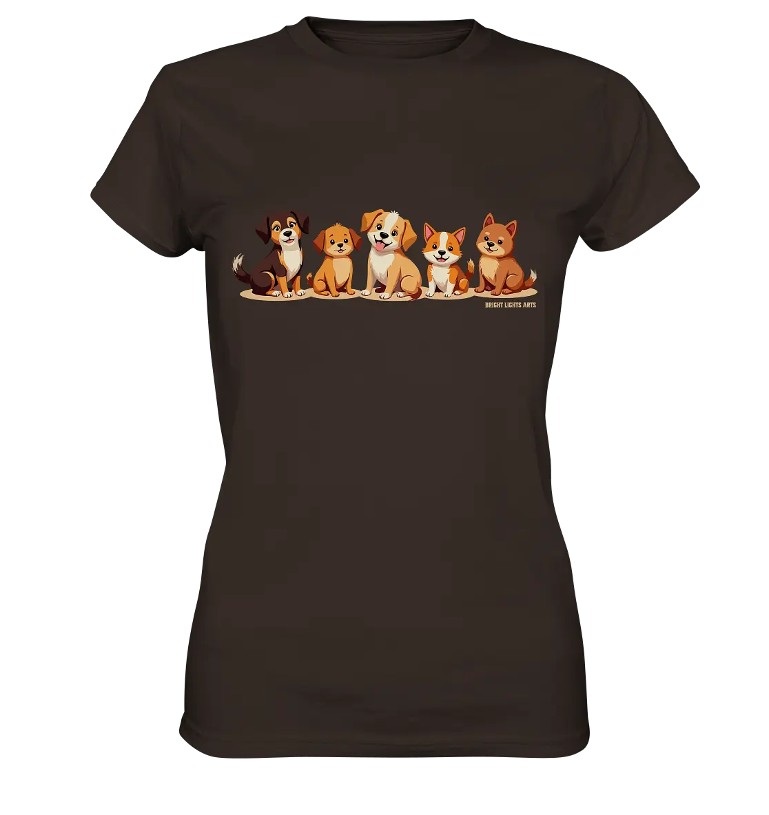 Fünf süße Cartoon-Hunde – Perfektes Geschenk für Hundefreunde - Ladies Premium Shirt Bright Lights Arts