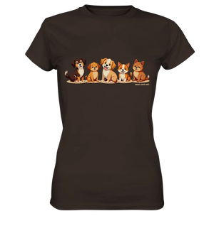 Fünf süße Cartoon-Hunde – Perfektes Geschenk für Hundefreunde - Ladies Premium Shirt Bright Lights Arts