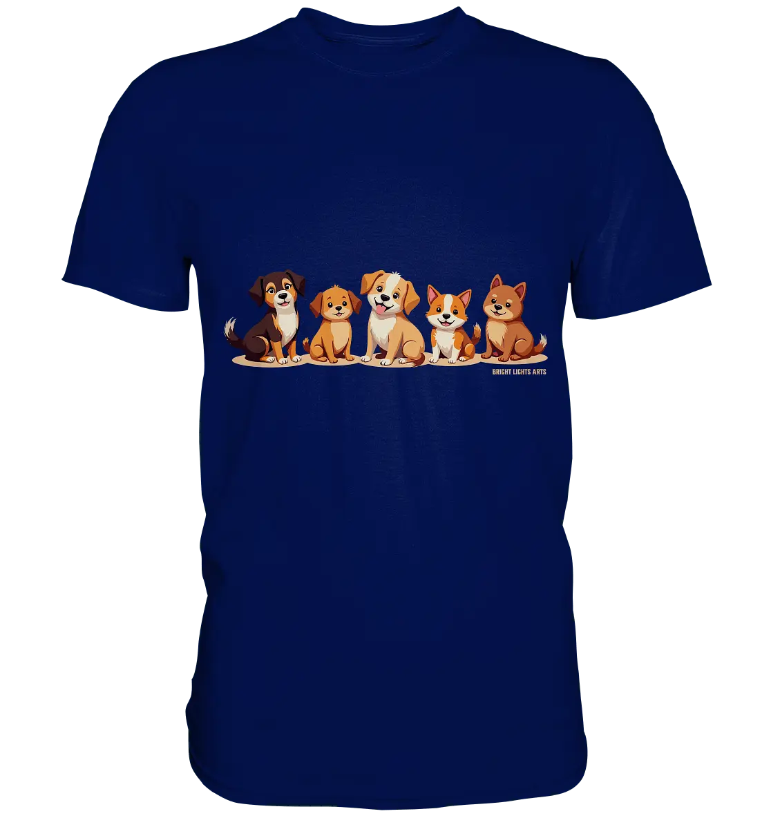 Fünf süße Cartoon - Hunde – Perfektes Geschenk für Hundefreunde - Premium Shirt - Bright Lights Arts