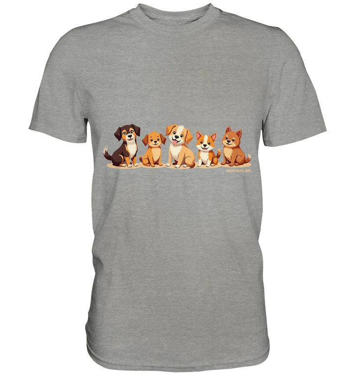 Fünf süße Cartoon - Hunde – Perfektes Geschenk für Hundefreunde - Premium Shirt - Bright Lights Arts
