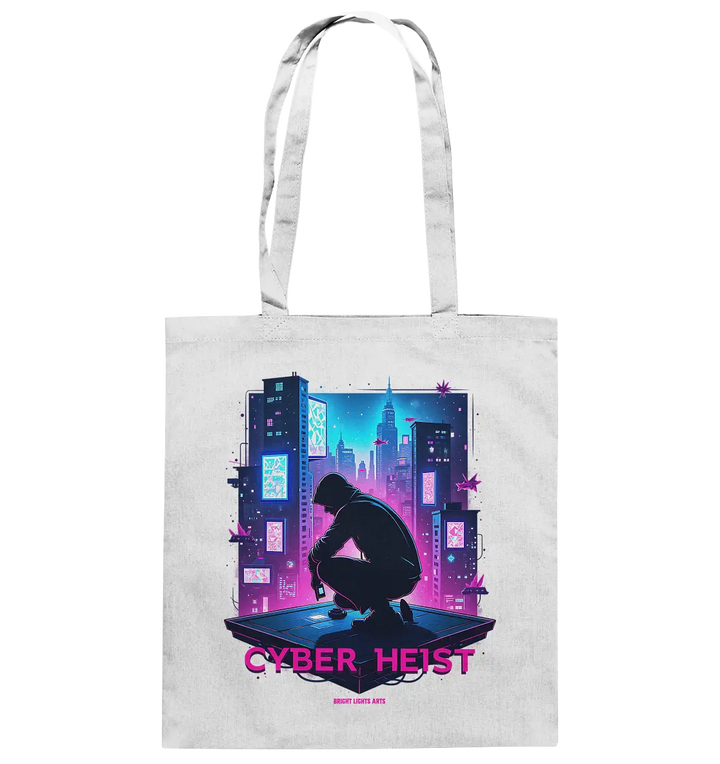 Futuristische Hacking Szene im Cyberpunk Stil - Baumwolltasche Bright Lights Arts