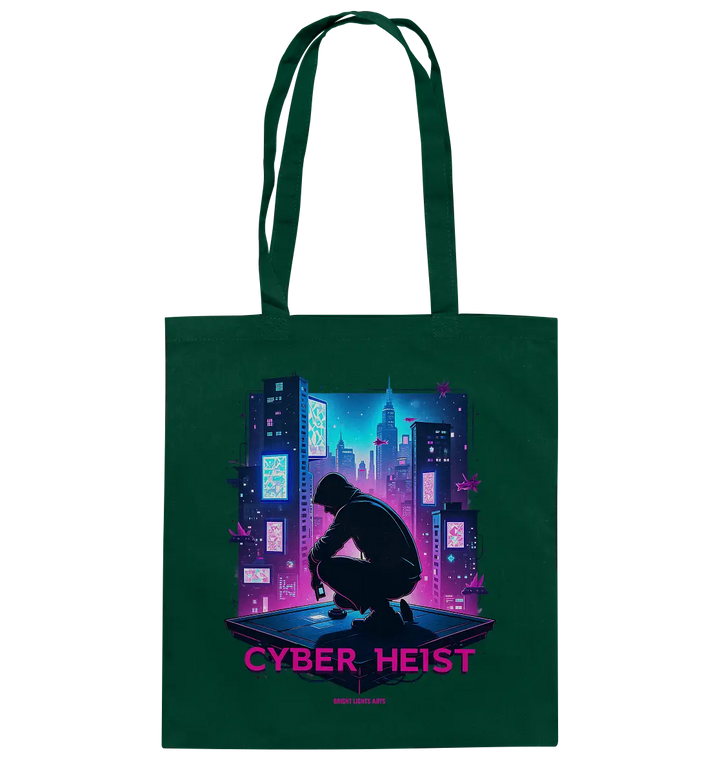 Futuristische Hacking Szene im Cyberpunk Stil - Baumwolltasche Bright Lights Arts