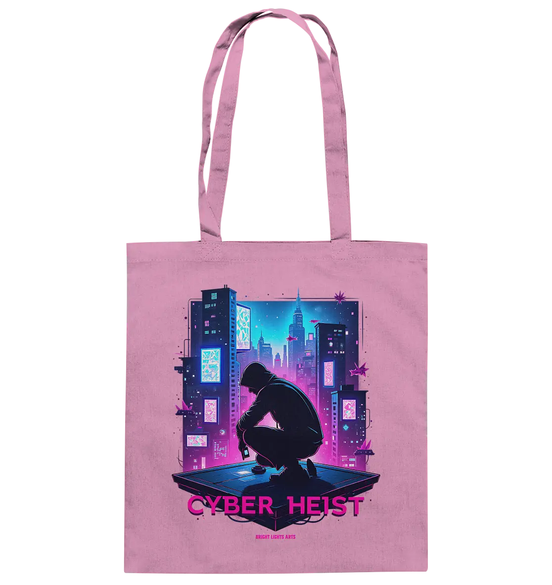 Futuristische Hacking Szene im Cyberpunk Stil - Baumwolltasche Bright Lights Arts
