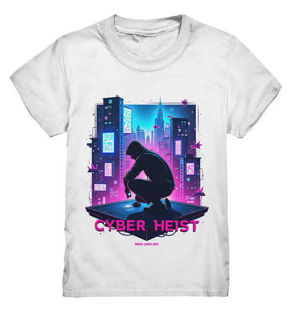 Futuristische Hacking Szene im Cyberpunk Stil - Kids Premium Shirt Bright Lights Arts