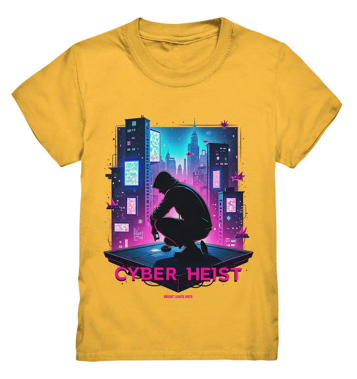 Futuristische Hacking Szene im Cyberpunk Stil - Kids Premium Shirt Bright Lights Arts