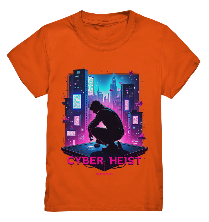Futuristische Hacking Szene im Cyberpunk Stil - Kids Premium Shirt Bright Lights Arts