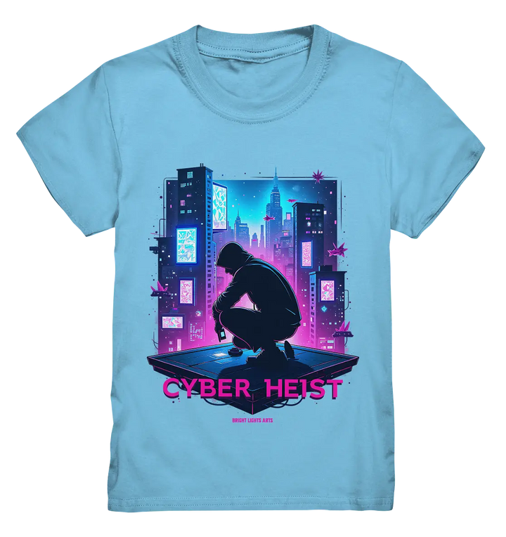 Futuristische Hacking Szene im Cyberpunk Stil - Kids Premium Shirt Bright Lights Arts