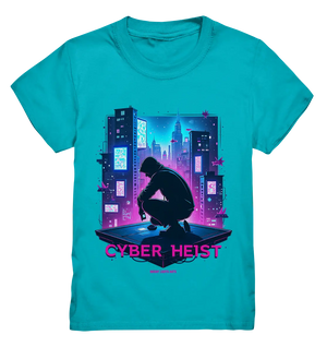 Futuristische Hacking Szene im Cyberpunk Stil - Kids Premium Shirt Bright Lights Arts