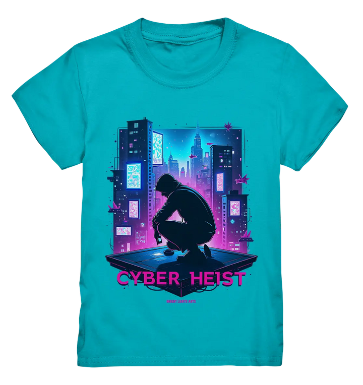 Futuristische Hacking Szene im Cyberpunk Stil - Kids Premium Shirt Bright Lights Arts