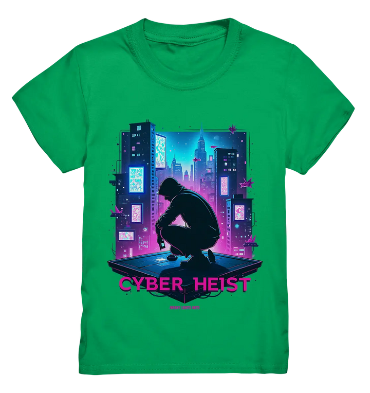Futuristische Hacking Szene im Cyberpunk Stil - Kids Premium Shirt Bright Lights Arts