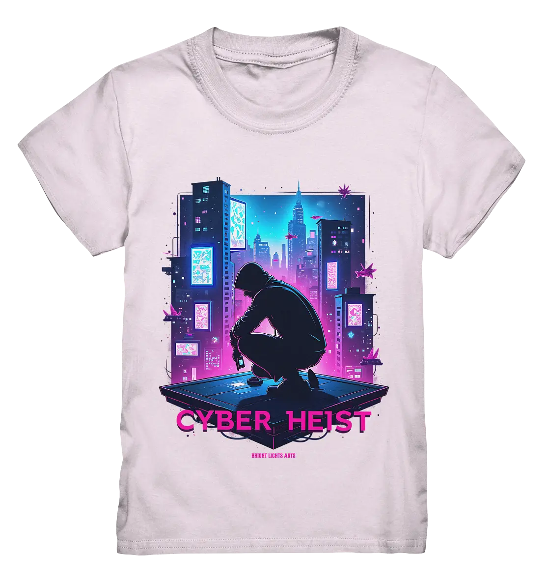 Futuristische Hacking Szene im Cyberpunk Stil - Kids Premium Shirt Bright Lights Arts