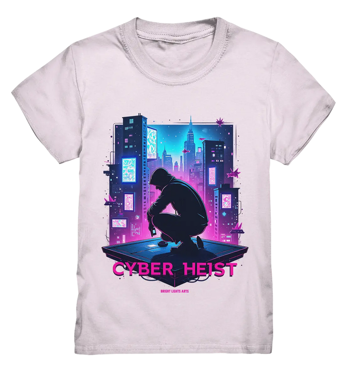 Futuristische Hacking Szene im Cyberpunk Stil - Kids Premium Shirt Bright Lights Arts