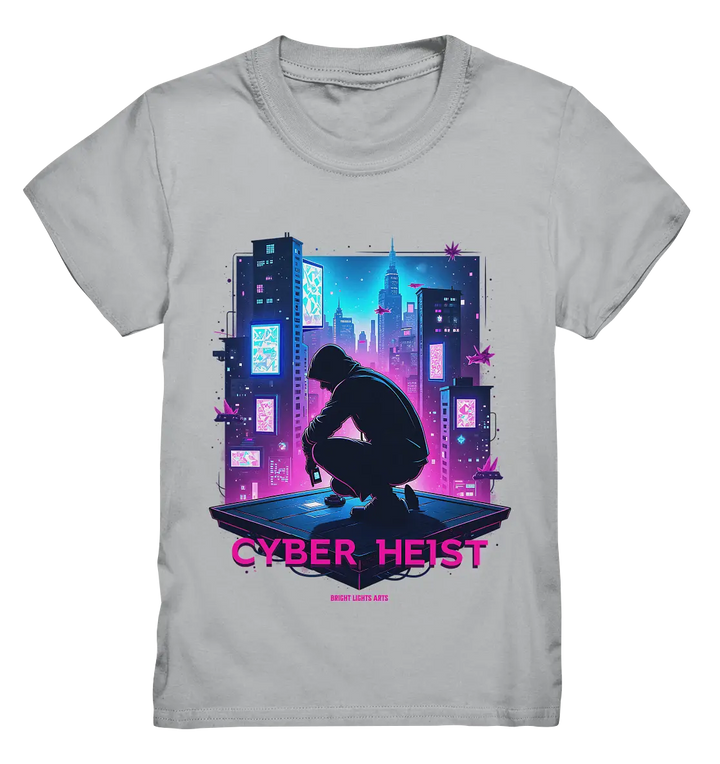 Futuristische Hacking Szene im Cyberpunk Stil - Kids Premium Shirt Bright Lights Arts