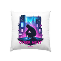 Futuristische Hacking Szene im Cyberpunk Stil - Kissen 40x40cm Bright Lights Arts