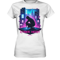 Futuristische Hacking Szene im Cyberpunk Stil - Ladies Premium Shirt Bright Lights Arts