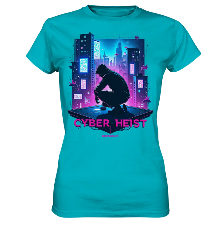 Futuristische Hacking Szene im Cyberpunk Stil - Ladies Premium Shirt Bright Lights Arts
