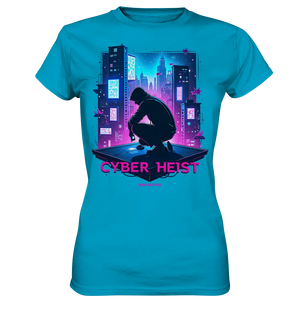 Futuristische Hacking Szene im Cyberpunk Stil - Ladies Premium Shirt Bright Lights Arts
