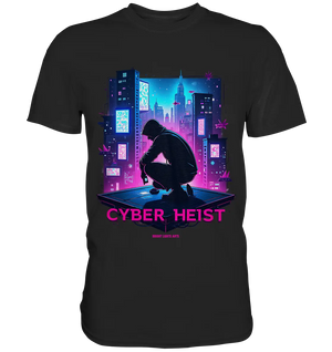Futuristische Hacking Szene im Cyberpunk Stil - Premium Shirt Bright Lights Arts