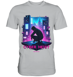 Futuristische Hacking Szene im Cyberpunk Stil - Premium Shirt Bright Lights Arts