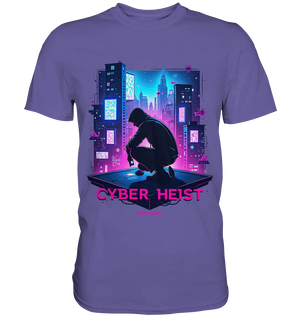 Futuristische Hacking Szene im Cyberpunk Stil - Premium Shirt Bright Lights Arts