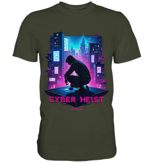 Futuristische Hacking Szene im Cyberpunk Stil - Premium Shirt Bright Lights Arts