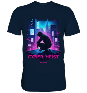 Futuristische Hacking Szene im Cyberpunk Stil - Premium Shirt Bright Lights Arts