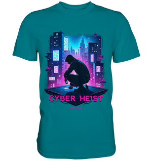 Futuristische Hacking Szene im Cyberpunk Stil - Premium Shirt Bright Lights Arts