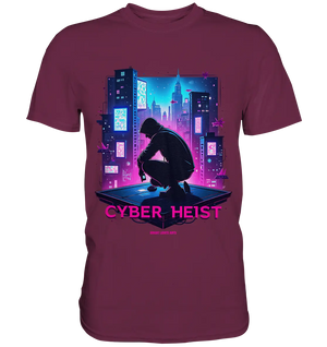 Futuristische Hacking Szene im Cyberpunk Stil - Premium Shirt Bright Lights Arts