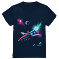Futuristisches Raumschiff in kosmischer Szene - Kids Premium Shirt Bright Lights Arts