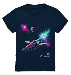 Futuristisches Raumschiff in kosmischer Szene - Kids Premium Shirt Bright Lights Arts