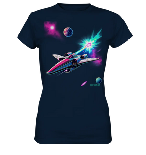 Futuristisches Raumschiff in kosmischer Szene - Ladies Premium Shirt Bright Lights Arts
