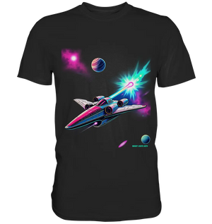 Futuristisches Raumschiff in kosmischer Szene - Premium Shirt Bright Lights Arts
