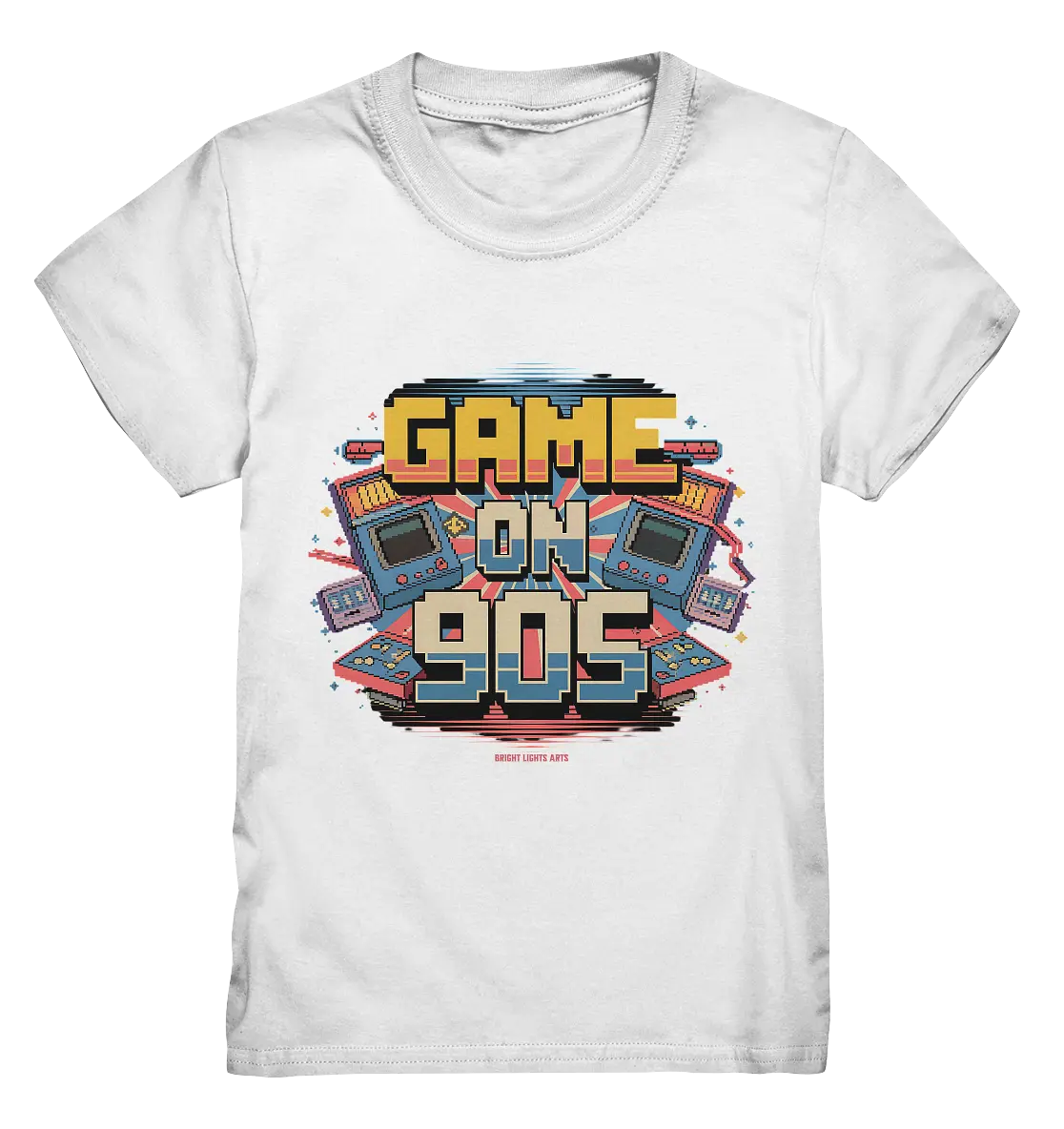 GAME ON 90S Retro Gaming Design - Kids Premium Shirt Bright Lights Arts