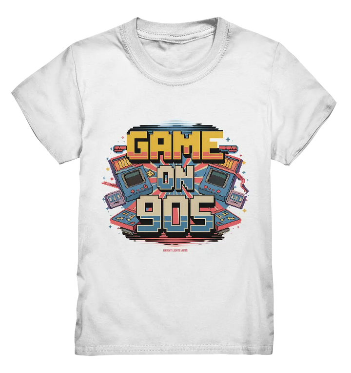 GAME ON 90S Retro Gaming Design - Kids Premium Shirt Bright Lights Arts