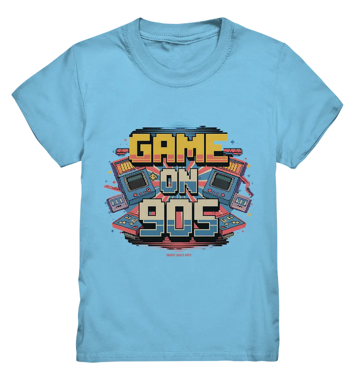 GAME ON 90S Retro Gaming Design - Kids Premium Shirt Bright Lights Arts