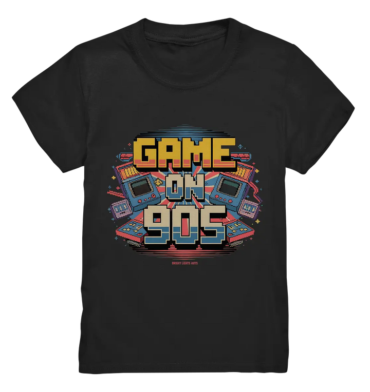 GAME ON 90S Retro Gaming Design - Kids Premium Shirt Bright Lights Arts