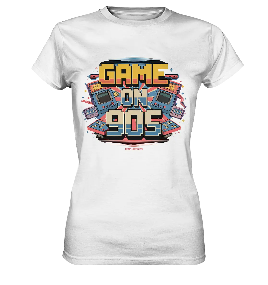 GAME ON 90S Retro Gaming Design - Ladies Premium Shirt Bright Lights Arts