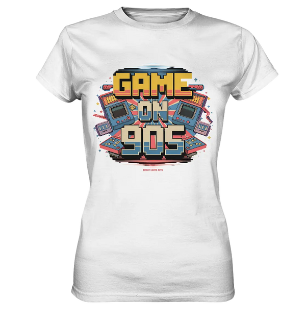 GAME ON 90S Retro Gaming Design - Ladies Premium Shirt Bright Lights Arts