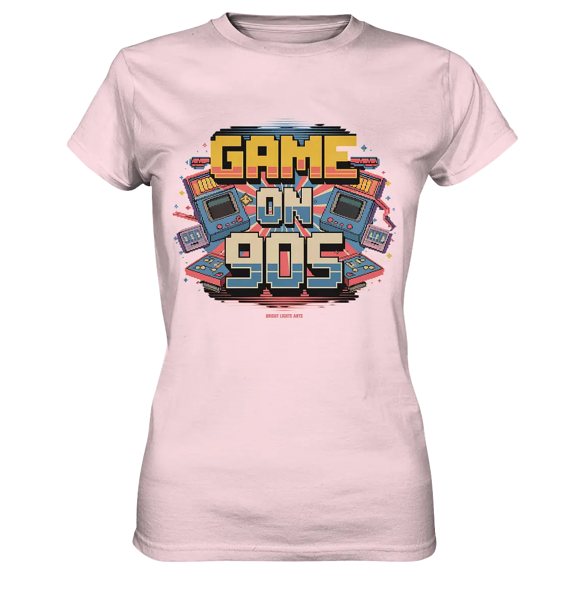 GAME ON 90S Retro Gaming Design - Ladies Premium Shirt Bright Lights Arts