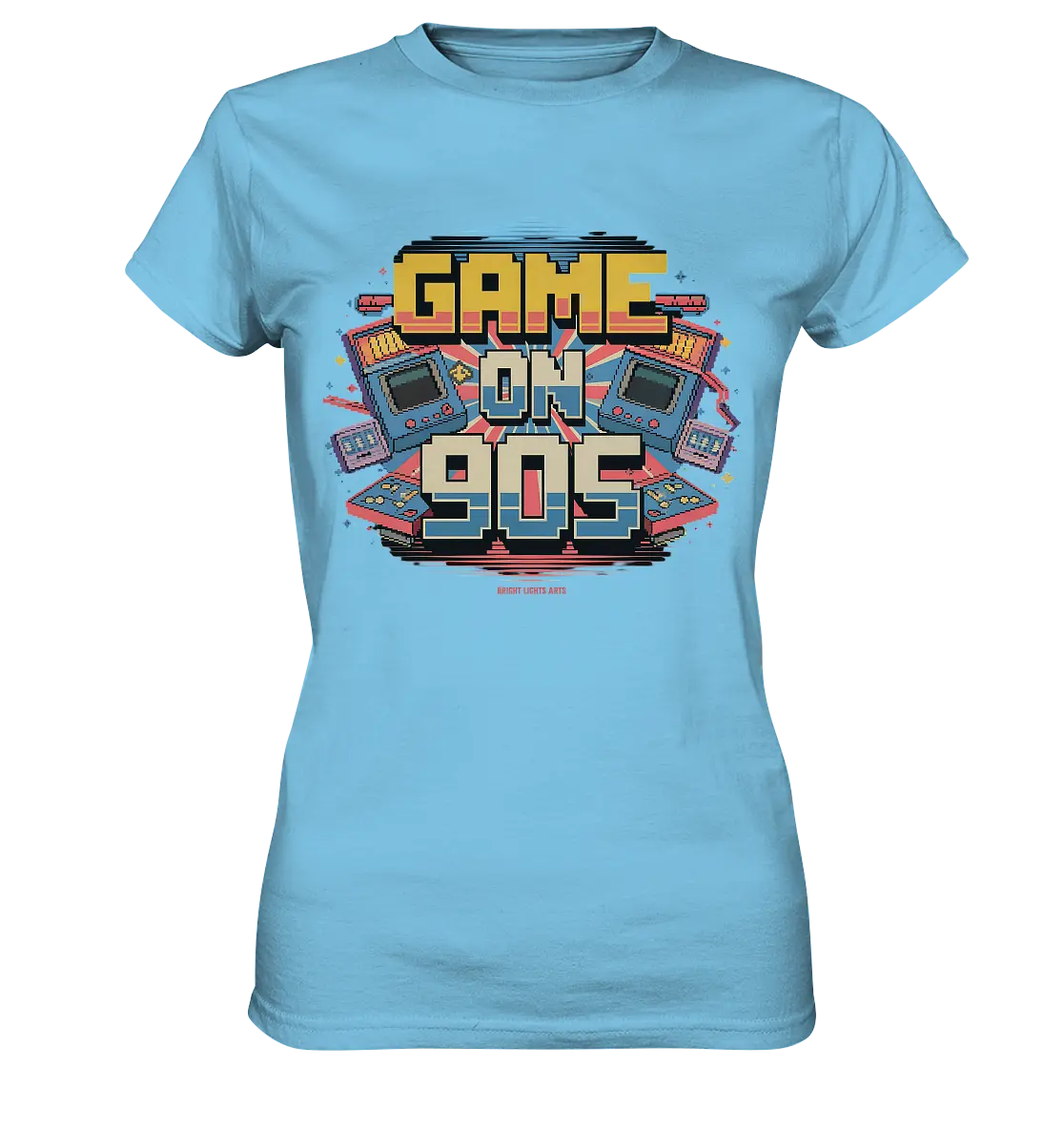GAME ON 90S Retro Gaming Design - Ladies Premium Shirt Bright Lights Arts