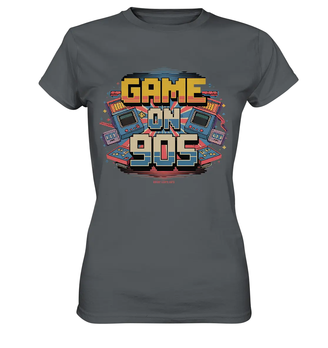 GAME ON 90S Retro Gaming Design - Ladies Premium Shirt Bright Lights Arts