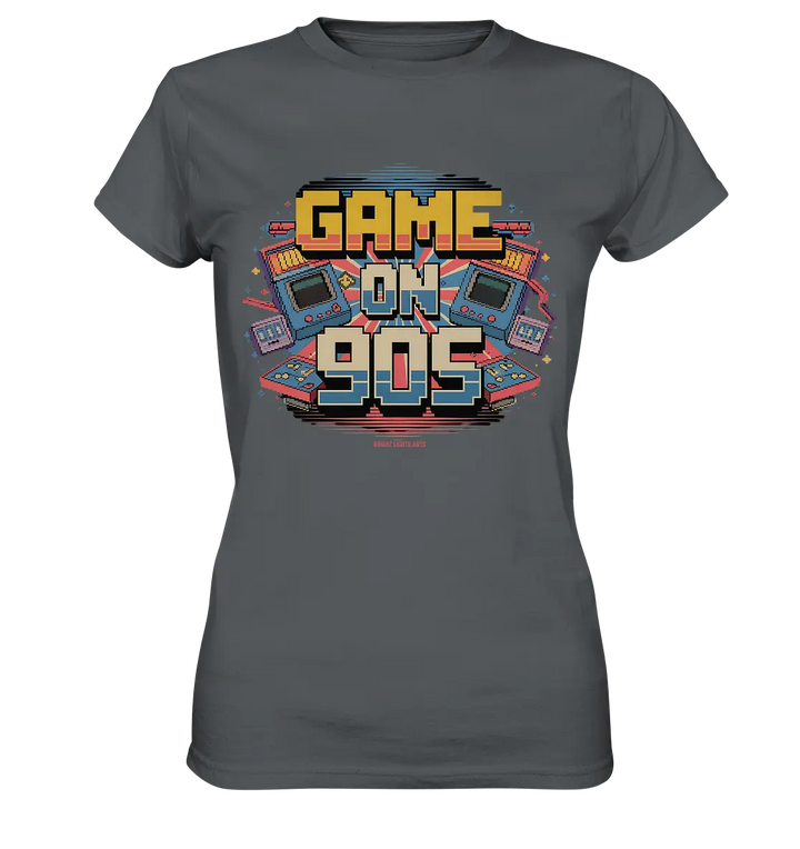 GAME ON 90S Retro Gaming Design - Ladies Premium Shirt Bright Lights Arts