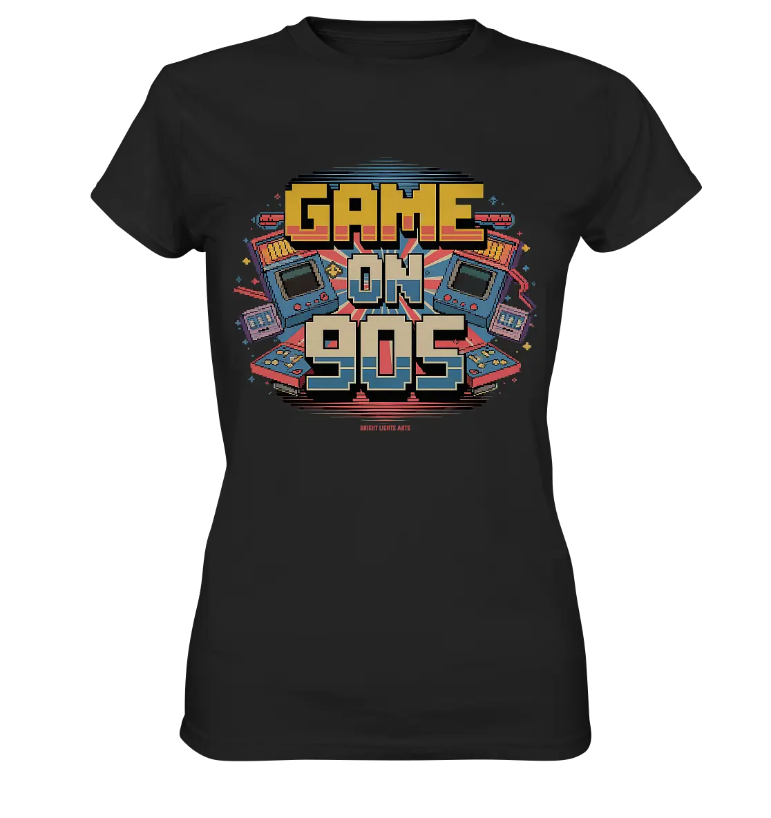 GAME ON 90S Retro Gaming Design - Ladies Premium Shirt Bright Lights Arts