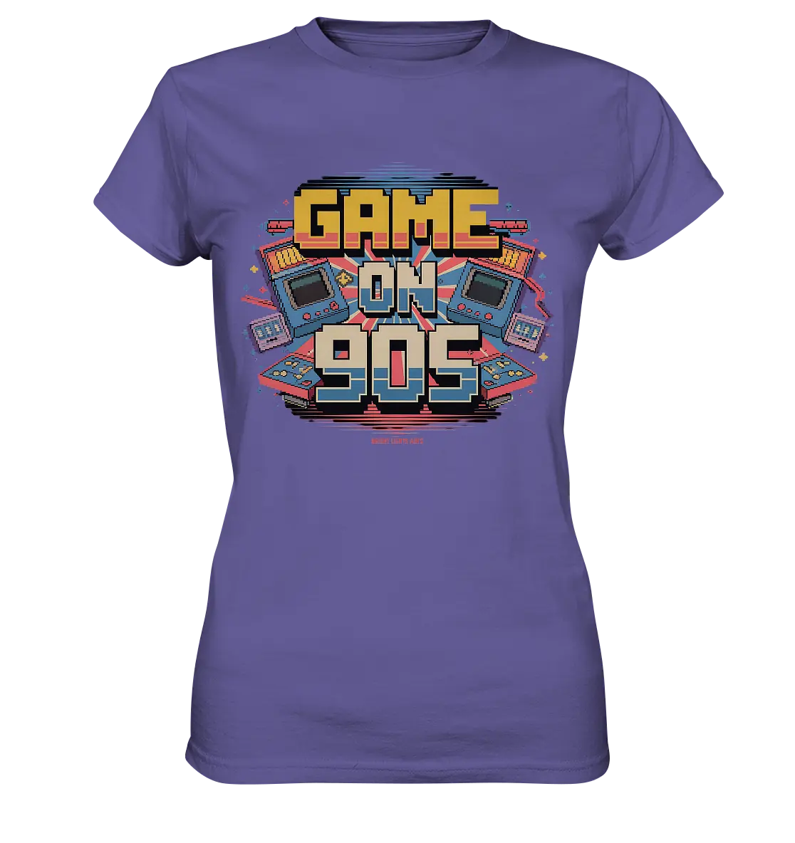 GAME ON 90S Retro Gaming Design - Ladies Premium Shirt Bright Lights Arts