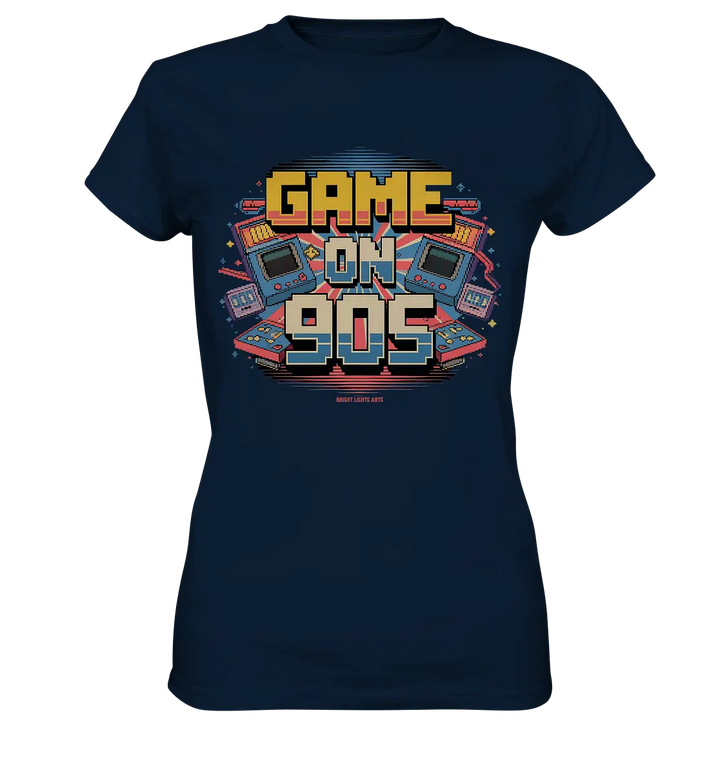 GAME ON 90S Retro Gaming Design - Ladies Premium Shirt Bright Lights Arts