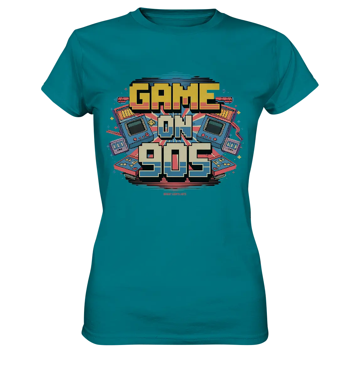 GAME ON 90S Retro Gaming Design - Ladies Premium Shirt Bright Lights Arts