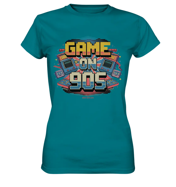GAME ON 90S Retro Gaming Design - Ladies Premium Shirt Bright Lights Arts